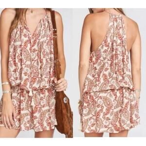 Show Me Your Mumu Lasso Mini Dress Size S Boho Beach Festival Halter Racer Back